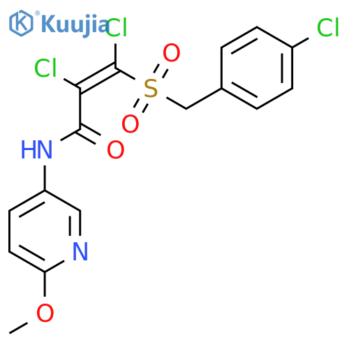 2,3-dichloro-3-[(4-chlorobenzyl)sulfonyl]-N-(6-methoxy-3-pyridinyl)acrylamide structure