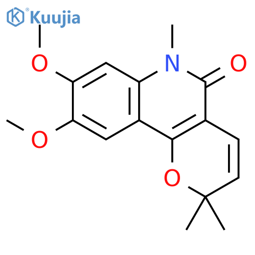 8,9-dimethoxy-2,2,6-trimethyl-2,6-dihydro-pyrano[3,2-c]quinolin-5-one structure