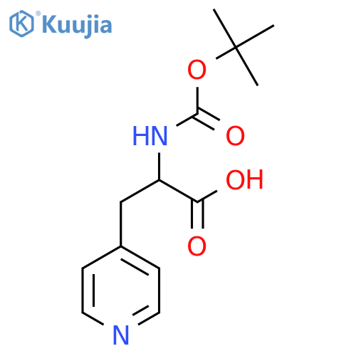 2-{[(tert-butoxy)carbonyl]amino}-3-(pyridin-4-yl)propanoic acid structure