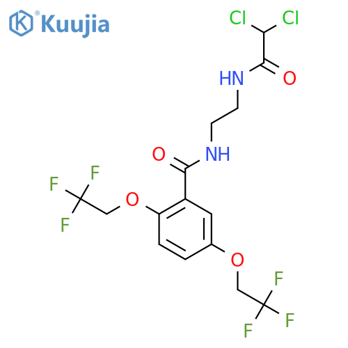 N-[2-[(2,2-dichloroacetyl)amino]ethyl]-2,5-bis(2,2,2-trifluoroethoxy)benzamide structure
