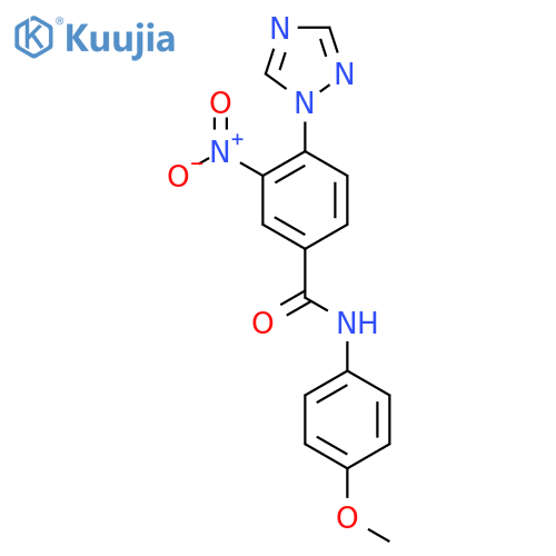 N-(4-Methoxyphenyl)-3-nitro-4-(1H-1,2,4-triazol-1-yl)benzamide structure
