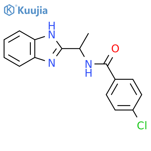 N-[1-(1H-benzimidazol-2-yl)ethyl]-4-chlorobenzamide structure