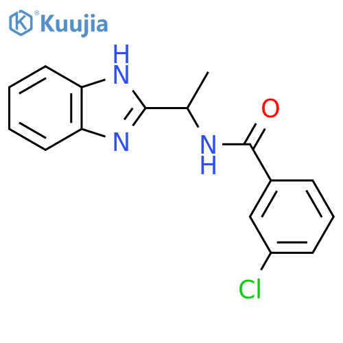N-[1-(1H-benzimidazol-2-yl)ethyl]-3-chlorobenzamide structure