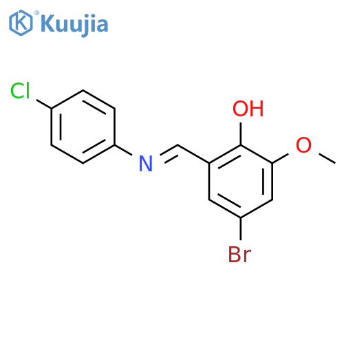 Phenol, 4-bromo-2-[[(4-chlorophenyl)imino]methyl]-6-methoxy- structure