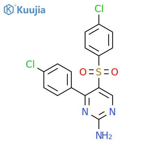 4-(4-Chlorophenyl)-5-[(4-chlorophenyl)sulfonyl]-2-pyrimidinamine structure