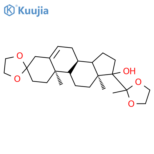 Pregn-5-ene-3,20-dione,17-hydroxy-, cyclic bis(1,2-ethanediyl acetal) (9CI) structure