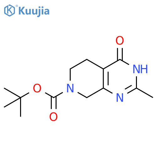 tert-butyl 2-methyl-4-oxo-3H,4H,5H,6H,7H,8H-pyrido3,4-dpyrimidine-7-carboxylate structure