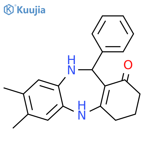 1H-Dibenzo[b,e][1,4]diazepin-1-one, 2,3,4,5,10,11-hexahydro-7,8-dimethyl-11-phenyl- structure