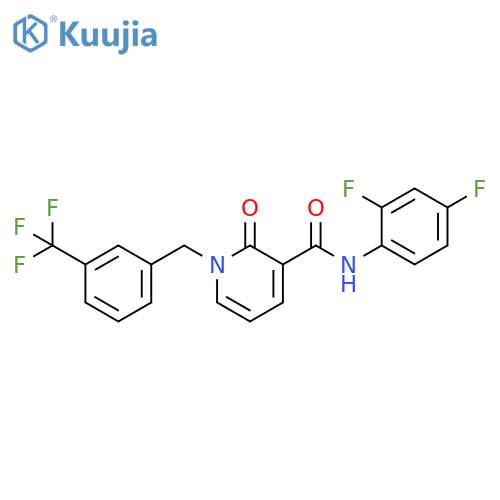 N-(2,4-difluorophenyl)-2-oxo-1-{3-(trifluoromethyl)phenylmethyl}-1,2-dihydropyridine-3-carboxamide structure