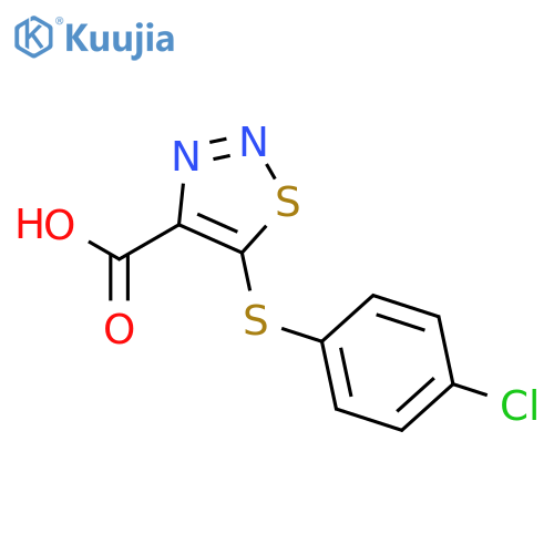 5-(4-Chlorophenyl)thio-1,2,3-thiadiazole-4-carboxylic Acid structure