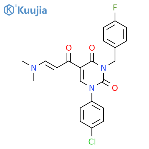 1-(4-CHLOROPHENYL)-5-[3-(DIMETHYLAMINO)ACRYLOYL]-3-(4-FLUOROBENZYL)-2,4(1H,3H)-PYRIMIDINEDIONE structure