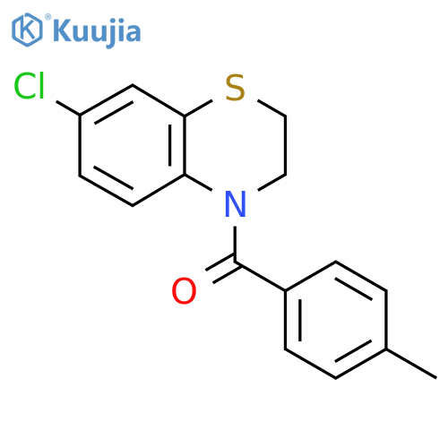 (7-CHLORO-2,3-DIHYDRO-4H-1,4-BENZOTHIAZIN-4-YL)(4-METHYLPHENYL)METHANONE structure