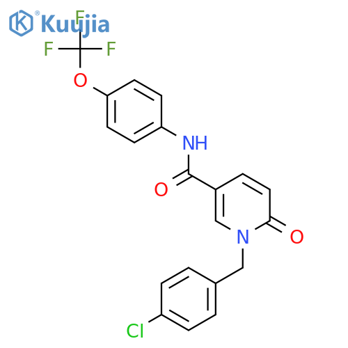 1-[(4-chlorophenyl)methyl]-6-oxo-N-[4-(trifluoromethoxy)phenyl]pyridine-3-carboxamide structure