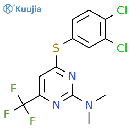 4-[(3,4-Dichlorophenyl)sulfanyl]-N,N-dimethyl-6-(trifluoromethyl)pyrimidin-2-amine structure