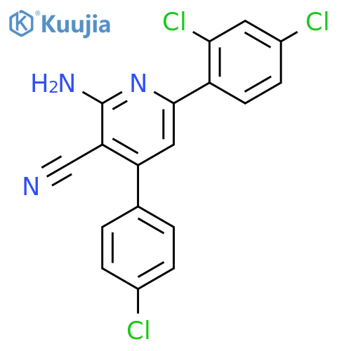 2-Amino-4-(4-chlorophenyl)-6-(2,4-dichlorophenyl)nicotinonitrile structure
