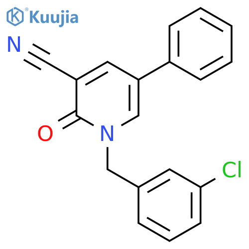 1-(3-CHLOROBENZYL)-2-OXO-5-PHENYL-1,2-DIHYDRO-3-PYRIDINECARBONITRILE structure