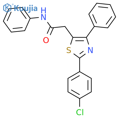 2-[2-(4-chlorophenyl)-4-phenyl-1,3-thiazol-5-yl]-N-phenylacetamide structure