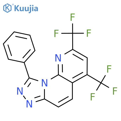 9-Phenyl-2,4-bis(trifluoromethyl)-[1,2,4]triazolo[4,3-a][1,8]naphthyridine structure
