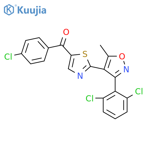 (4-Chlorophenyl){2-[3-(2,6-dichlorophenyl)-5-methyl-4-isoxazolyl]-1,3-thiazol-5-yl}methanone structure