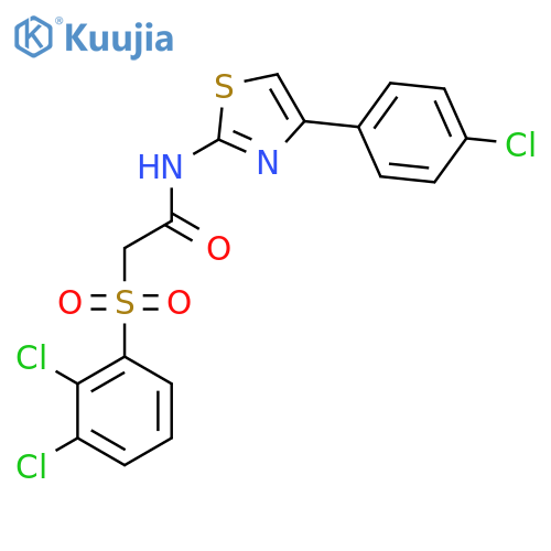 N-[4-(4-chlorophenyl)-1,3-thiazol-2-yl]-2-[(2,3-dichlorophenyl)sulfonyl]acetamide structure