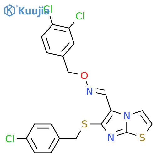 6-[(4-chlorobenzyl)sulfanyl]imidazo[2,1-b][1,3]thiazole-5-carbaldehyde O-(3,4-dichlorobenzyl)oxime structure