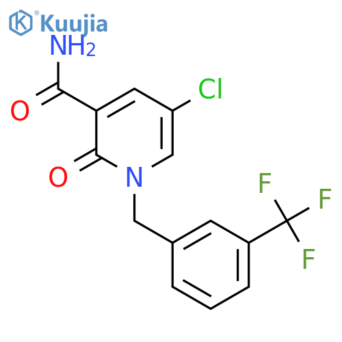 5-Chloro-2-oxo-1-[[3-(trifluoromethyl)phenyl]methyl]pyridine-3-carboxamide structure