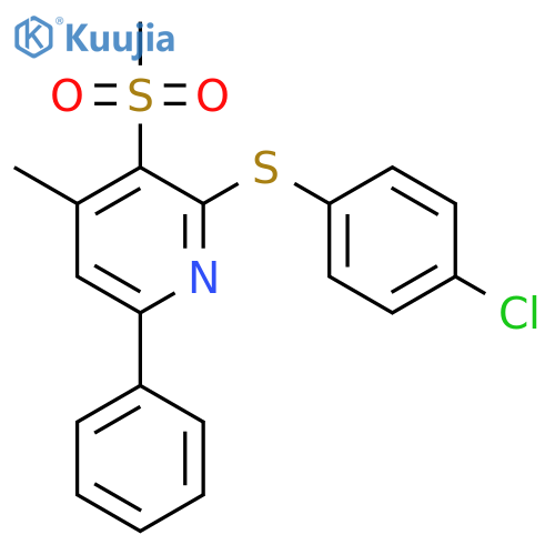 2-[(4-CHLOROPHENYL)SULFANYL]-4-METHYL-3-(METHYLSULFONYL)-6-PHENYLPYRIDINE structure