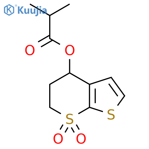 (7,7-dioxo-5,6-dihydro-4H-thieno[2,3-b]thiopyran-4-yl) 2-methylpropanoate structure