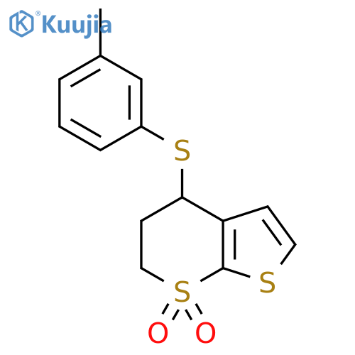 4-[(3-METHYLPHENYL)SULFANYL]-3,4-DIHYDRO-1LAMBDA6-THIENO[2,3-B]THIOPYRAN-1,1(2H)-DIONE structure