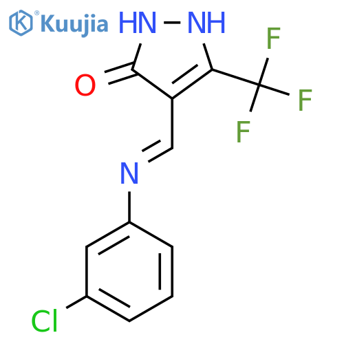 4-[(3-chloroanilino)methylene]-5-(trifluoromethyl)-2,4-dihydro-3H-pyrazol-3-one structure