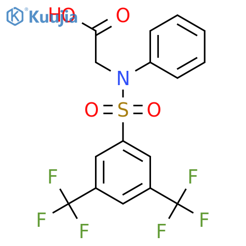 2-[N-Phenyl3,5-bis(trifluoromethyl)benzenesulfonamido]acetic acid structure
