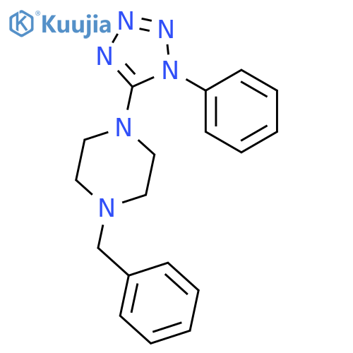 Piperazine, 1-(phenylmethyl)-4-(1-phenyl-1H-tetrazol-5-yl)- structure