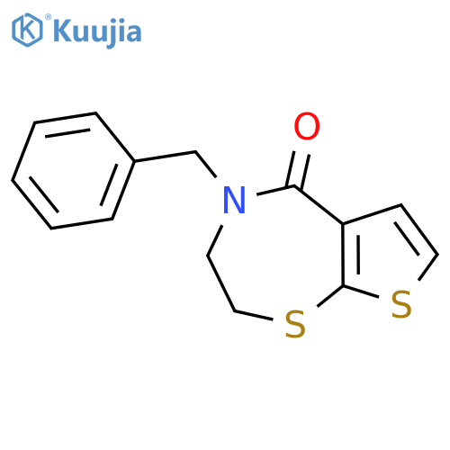 4-benzyl-3,4-dihydrothieno[3,2-f][1,4]thiazepin-5(2H)-one structure