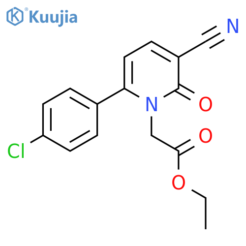 Ethyl 2-[6-(4-chlorophenyl)-3-cyano-2-oxopyridin-1-yl]acetate structure