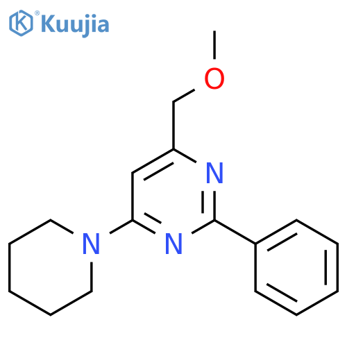 Methyl (2-phenyl-6-piperidino-4-pyrimidinyl)methyl ether structure