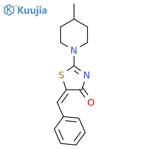 (5E)-2-(4-methylpiperidin-1-yl)-5-(phenylmethylidene)-4,5-dihydro-1,3-thiazol-4-one structure
