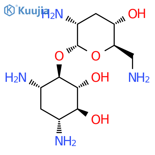 (1R,2R,3S,4R,6S)-4,6-diamino-2,3-dihydroxycyclohexyl 2,6-diamino-2,3,6-trideoxy-alpha-D-ribo-hexopyranoside structure