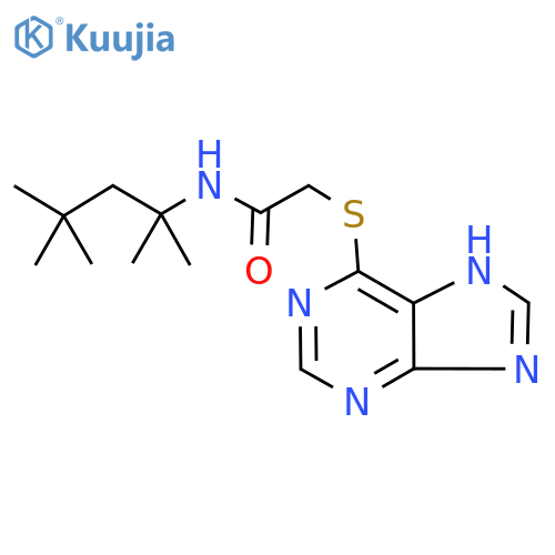2-(9H-Purin-6-ylthio)-N-(1,1,3,3-tetramethylbutyl)acetamide structure