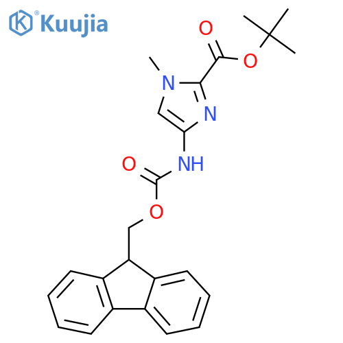 tert-butyl 4-({(9H-fluoren-9-yl)methoxycarbonyl}amino)-1-methyl-1H-imidazole-2-carboxylate structure