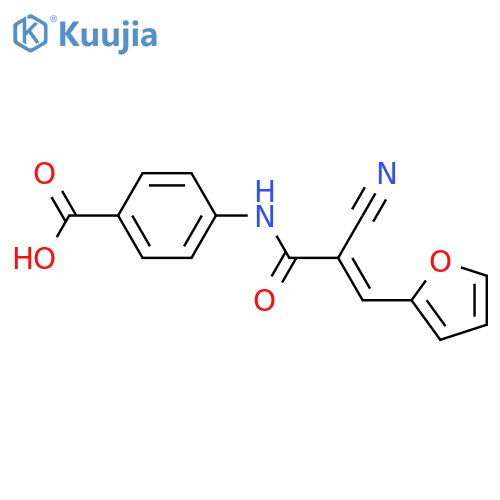 4-2-cyano-3-(furan-2-yl)prop-2-enamidobenzoic acid structure