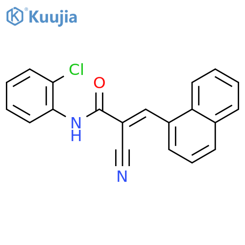 (E)-N-(2-chlorophenyl)-2-cyano-3-naphthalen-1-ylprop-2-enamide structure