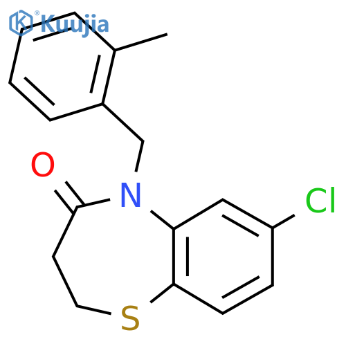 7-Chloro-5-[(2-methylphenyl)methyl]-2,3,4,5-tetrahydro-1,5-benzothiazepin-4-one structure