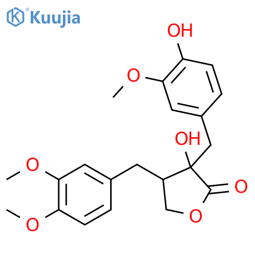 (3S,4R)-4-(3,4-dimethoxybenzyl)-3-hydroxy-3-(4-hydroxy-3-methoxybenzyl)dihydrofuran-2(3H)-one structure