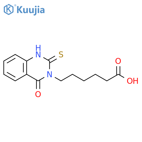 6-(4-oxo-2-sulfanylidene-1,2,3,4-tetrahydroquinazolin-3-yl)hexanoic acid structure