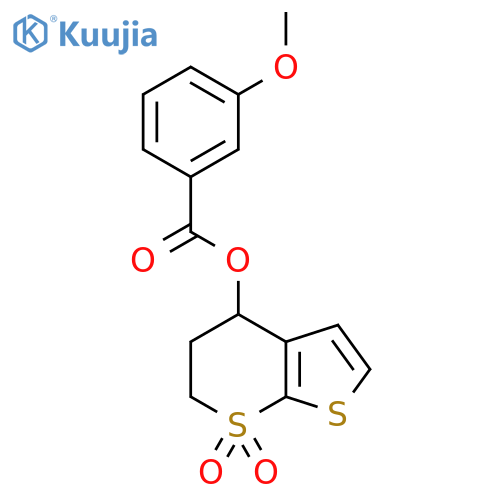 (7,7-dioxo-5,6-dihydro-4H-thieno[2,3-b]thiopyran-4-yl) 3-methoxybenzoate structure