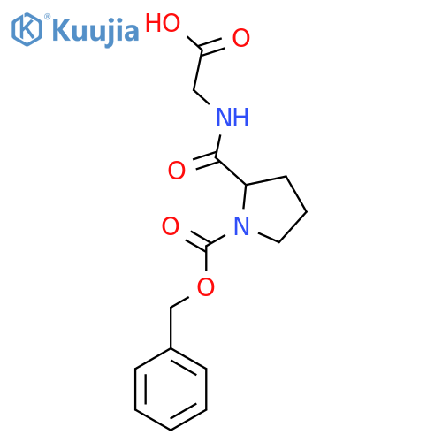 2-[(1-Phenylmethoxycarbonylpyrrolidine-2-carbonyl)amino]acetic acid structure