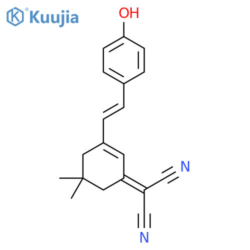 [3-(4-Hydroxystyryl)-5,5-dimethyl-2-cyclohexenylidene]malononitrile structure