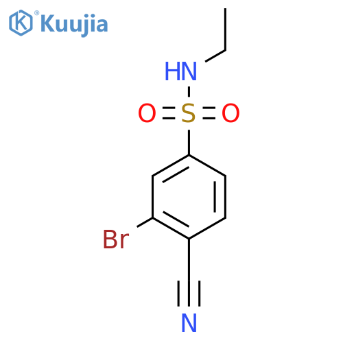 3-bromo-4-cyano-N-ethylbenzene-1-sulfonamide structure
