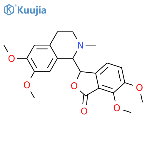 1(3H)-Isobenzofuranone, 6,7-dimethoxy-3-[(1R)-1,2,3,4-tetrahydro-6,7-dimethoxy-2-methyl-1-isoquinolinyl]-, (3R)- structure
