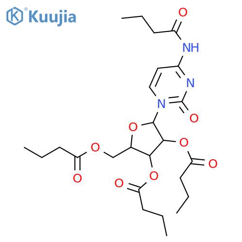 4-(butanoylamino)-1-(2,3,5-tri-O-butanoylpentofuranosyl)pyrimidin-2(1H)-one structure